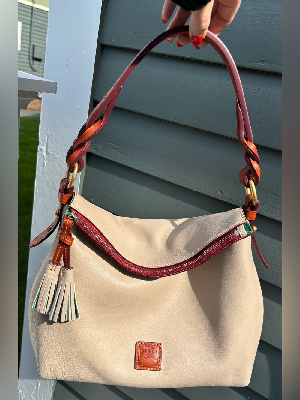 Dooney & Burke Florentine Twist Strap Hobo - Oyster